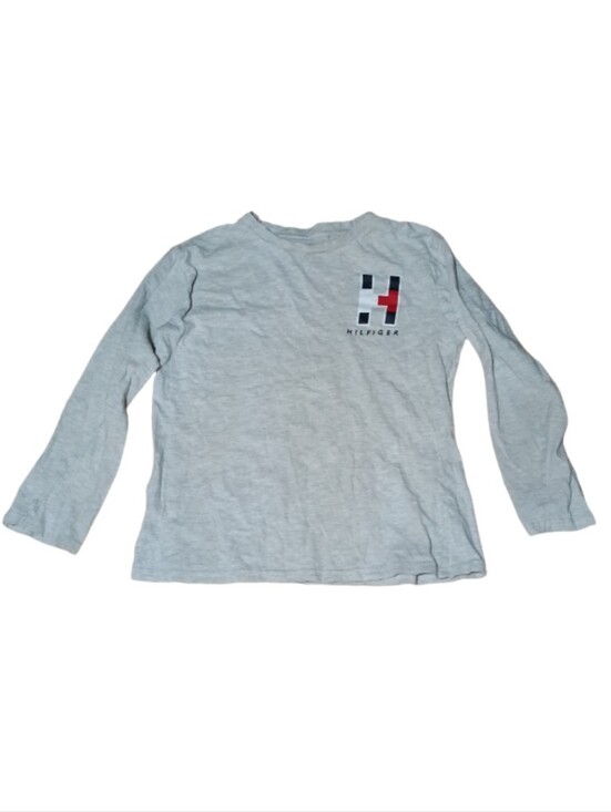 Tommy Hilfiger Other - Tommy Hilfiger Light Gray Long Sleeve Logo Tee with Chest Patch